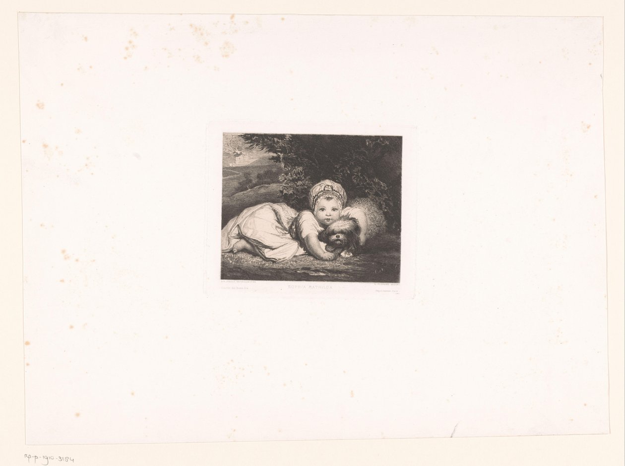 Principessa Sophia Matilda di Gloucester con il suo cagnolino da Leopold Flameng