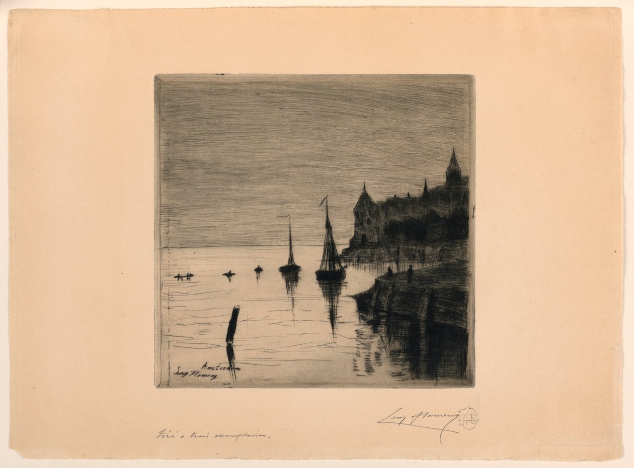 Veduta di Amsterdam da Leopold Flameng