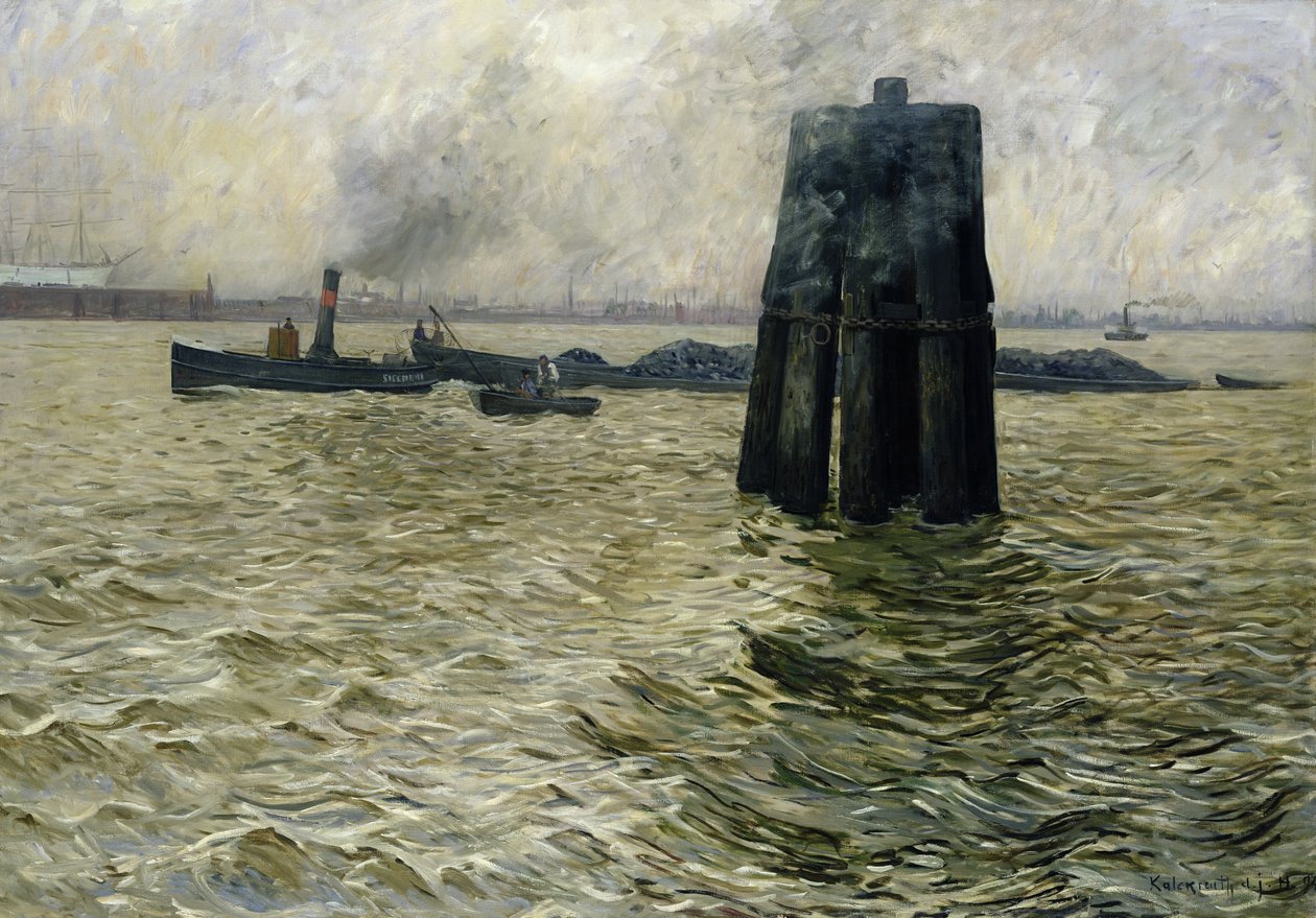 Il porto di Amburgo, 1894 da Leopold Karl Walter von Kalckreuth