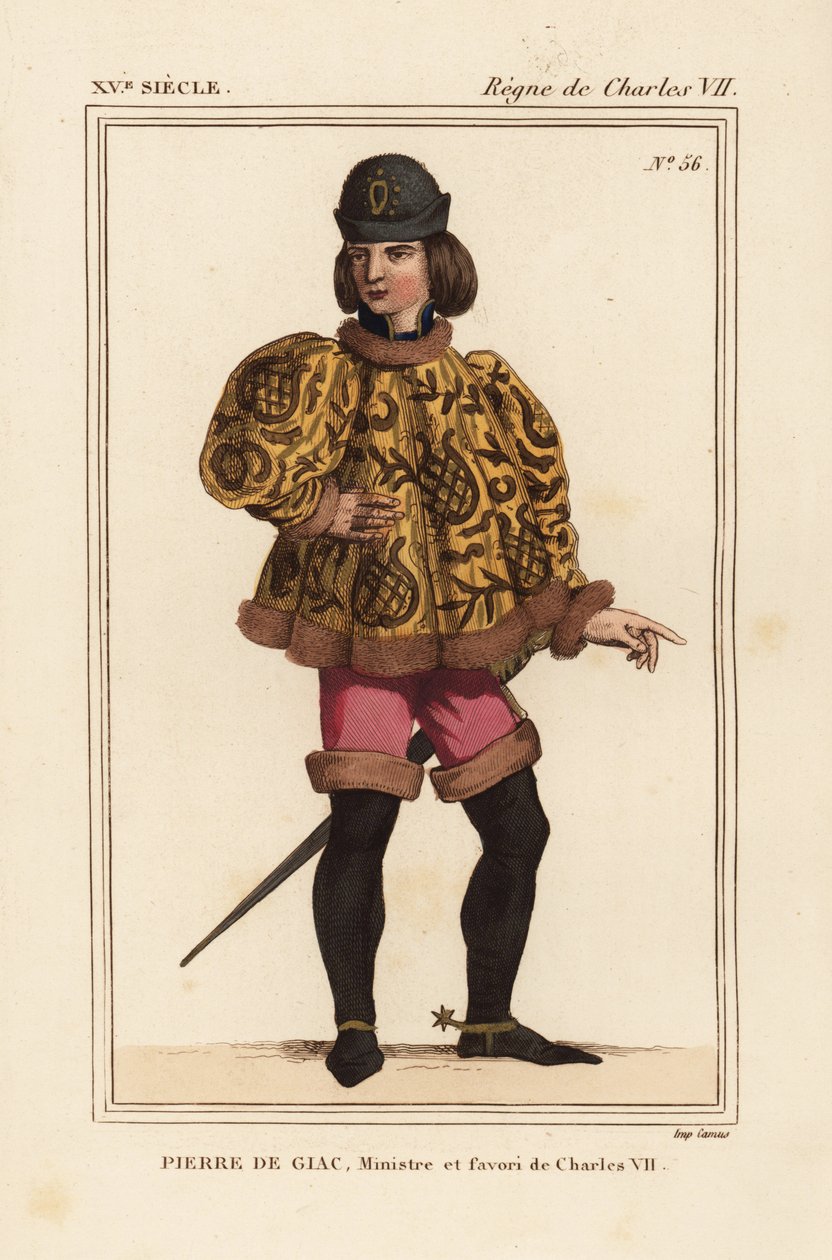 Pierre de Giac, Ciambellano del Re Carlo VII dal 1377-1426. Eseguito per annegamento a Dun-Le-Roi da Leopold Massard