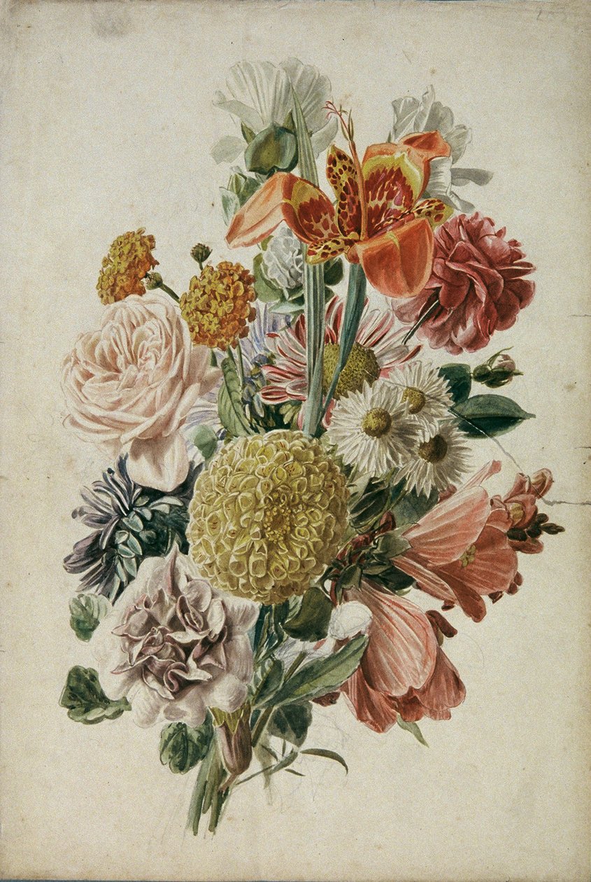 Mazzo di fiori con tagete e giglio da Leopold von Stoll