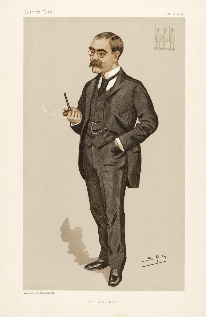 Rudyard Kipling (1865 - 1936), da Vanity Fair, pub. 1894 (litografia a colori) da Leslie Matthew Ward