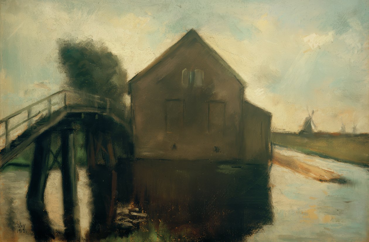Paesaggio olandese con mulini a vento da Lesser Ury