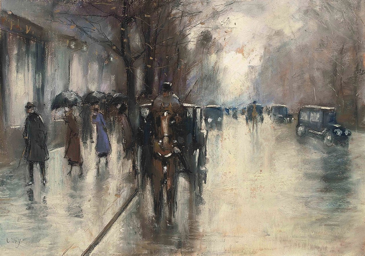 Unter den Linden sotto la pioggia da Lesser Ury