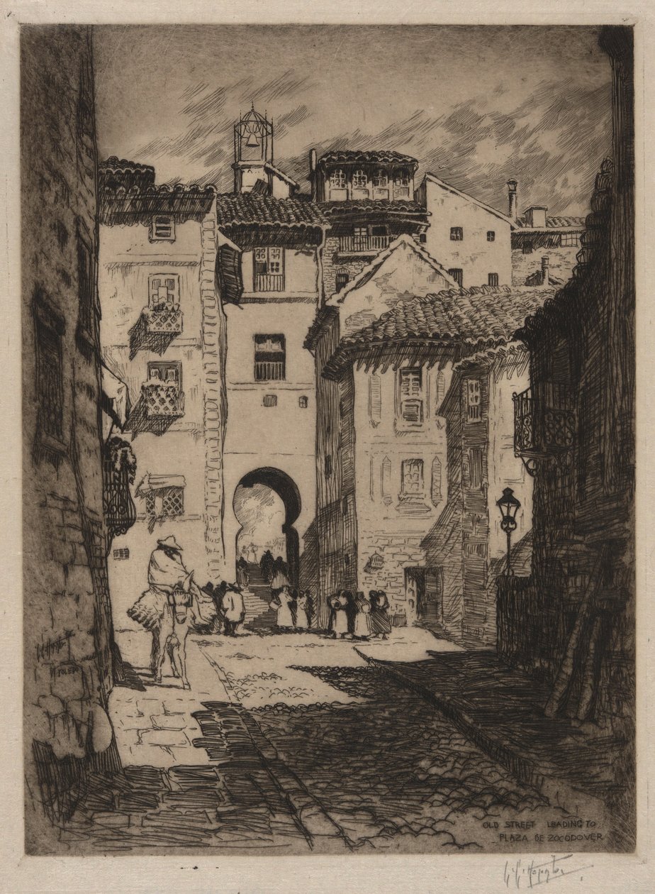 Strada che conduce a Plaza de Zocodover, Toledo da Lester George Hornby