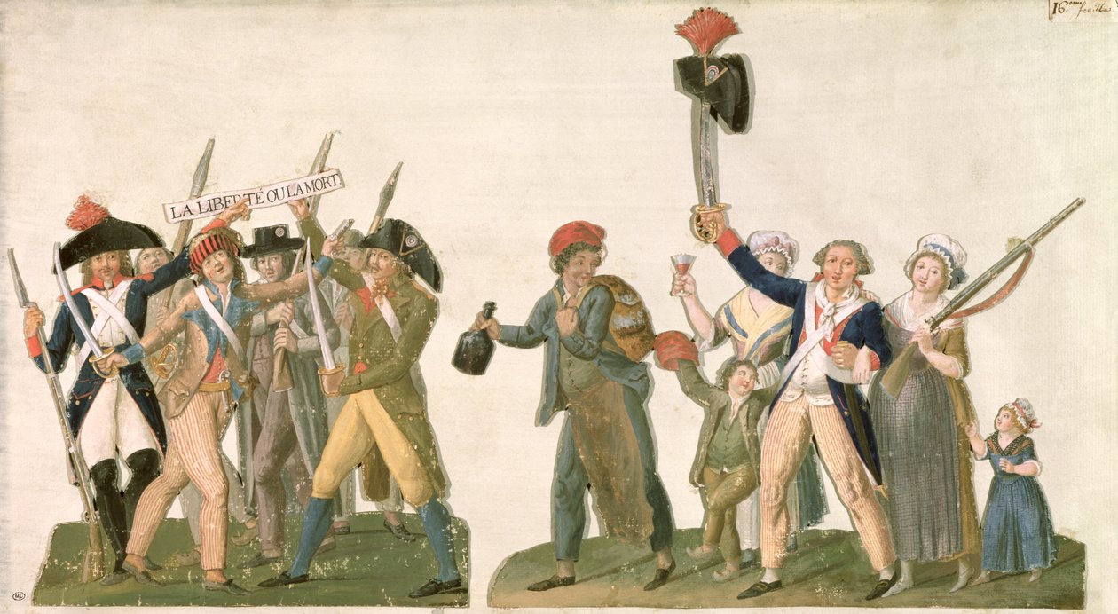Il grido della libertà e la partenza per il fronte, 1792 (stampa) da Lesueur Brothers