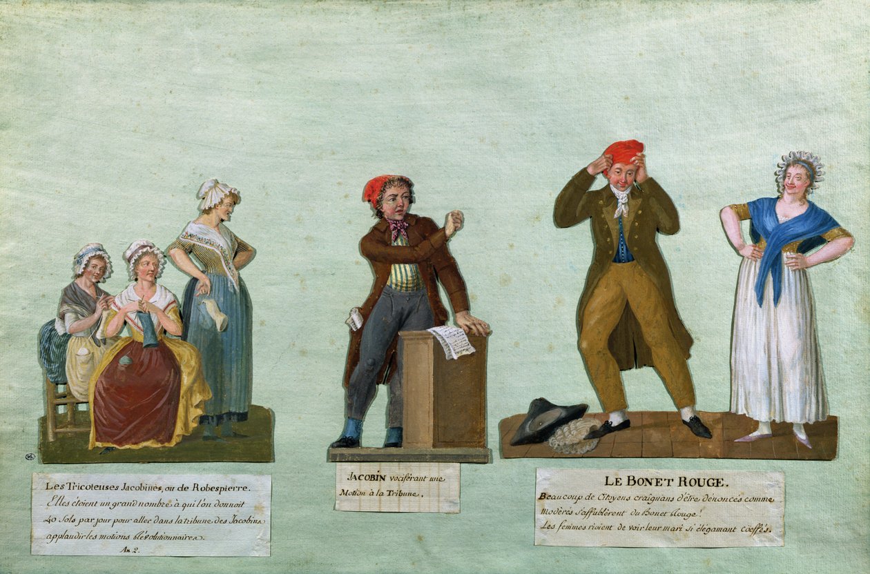 I maglieristi giacobini, un giacobino e il berretto rosso da Lesueur Brothers