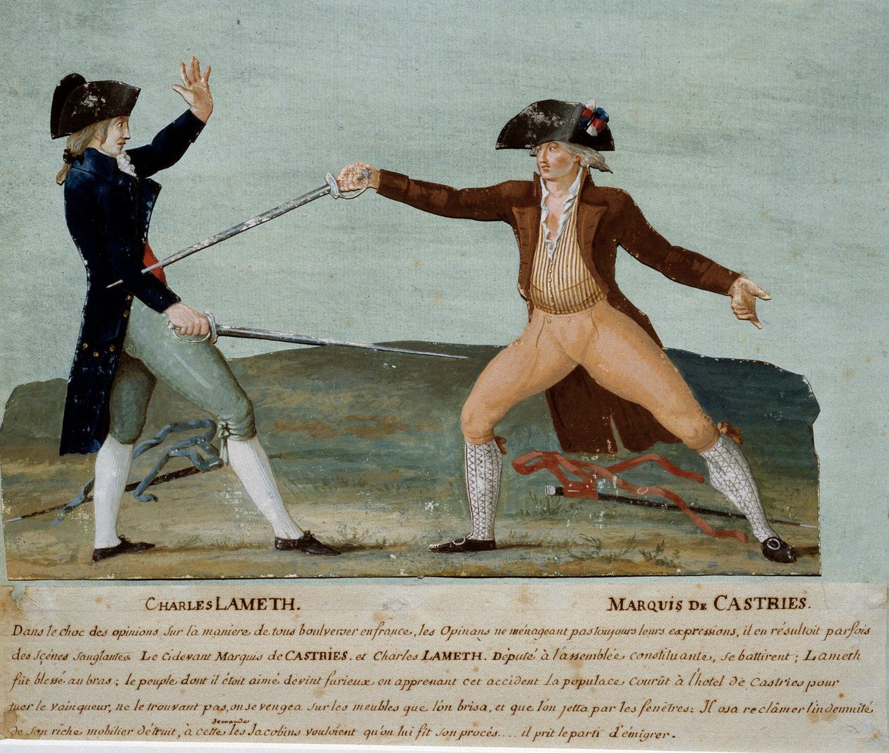 Rivoluzione francese: duello tra Charles Lameth e il Marchese de Castries da Lesueur Brothers