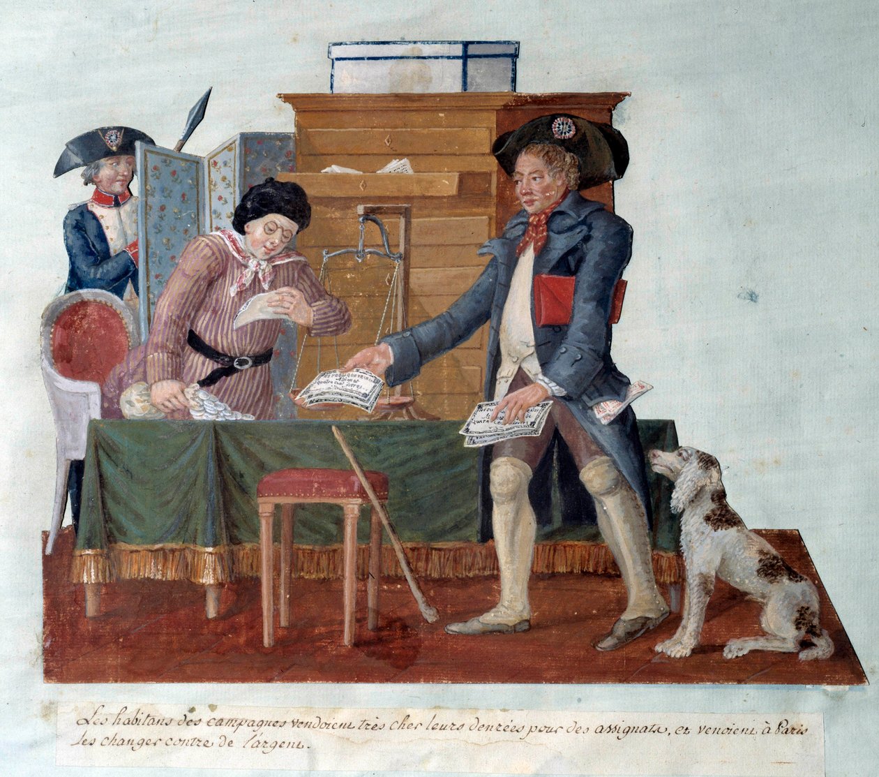 Rivoluzione francese: gli abitanti delle campagne vendono il loro cibo per assegnati da Lesueur Brothers
