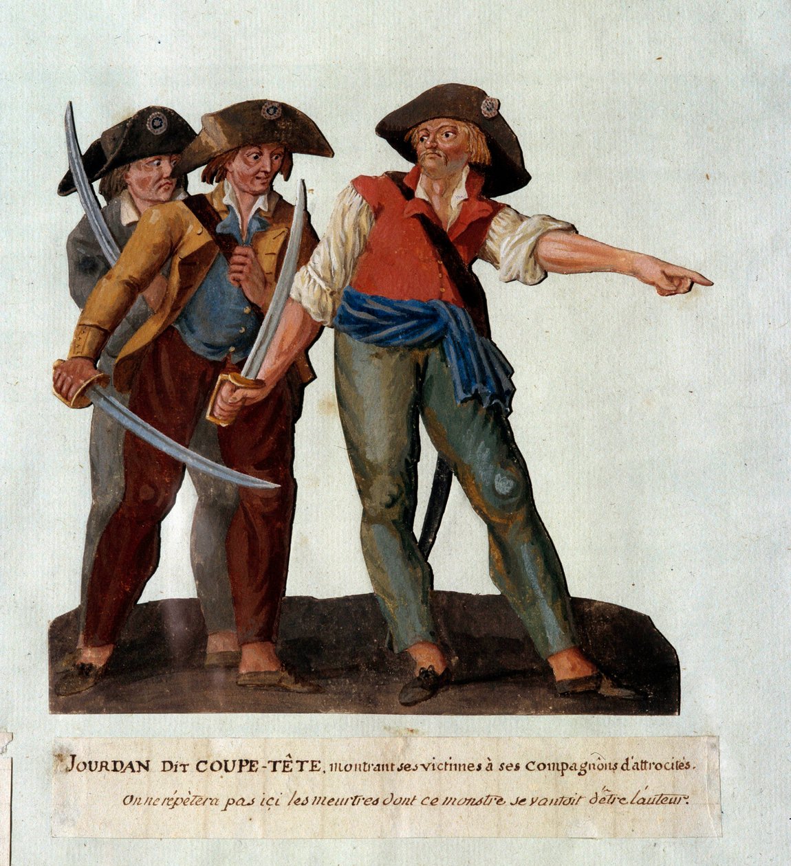Rappresentazione di Mathieu Jouve Jourdan detto Jourdan Coupe-Tete (1749-1794), un crudele rivoluzionario famoso dopo i massacri della Glacière ad Avignone nell