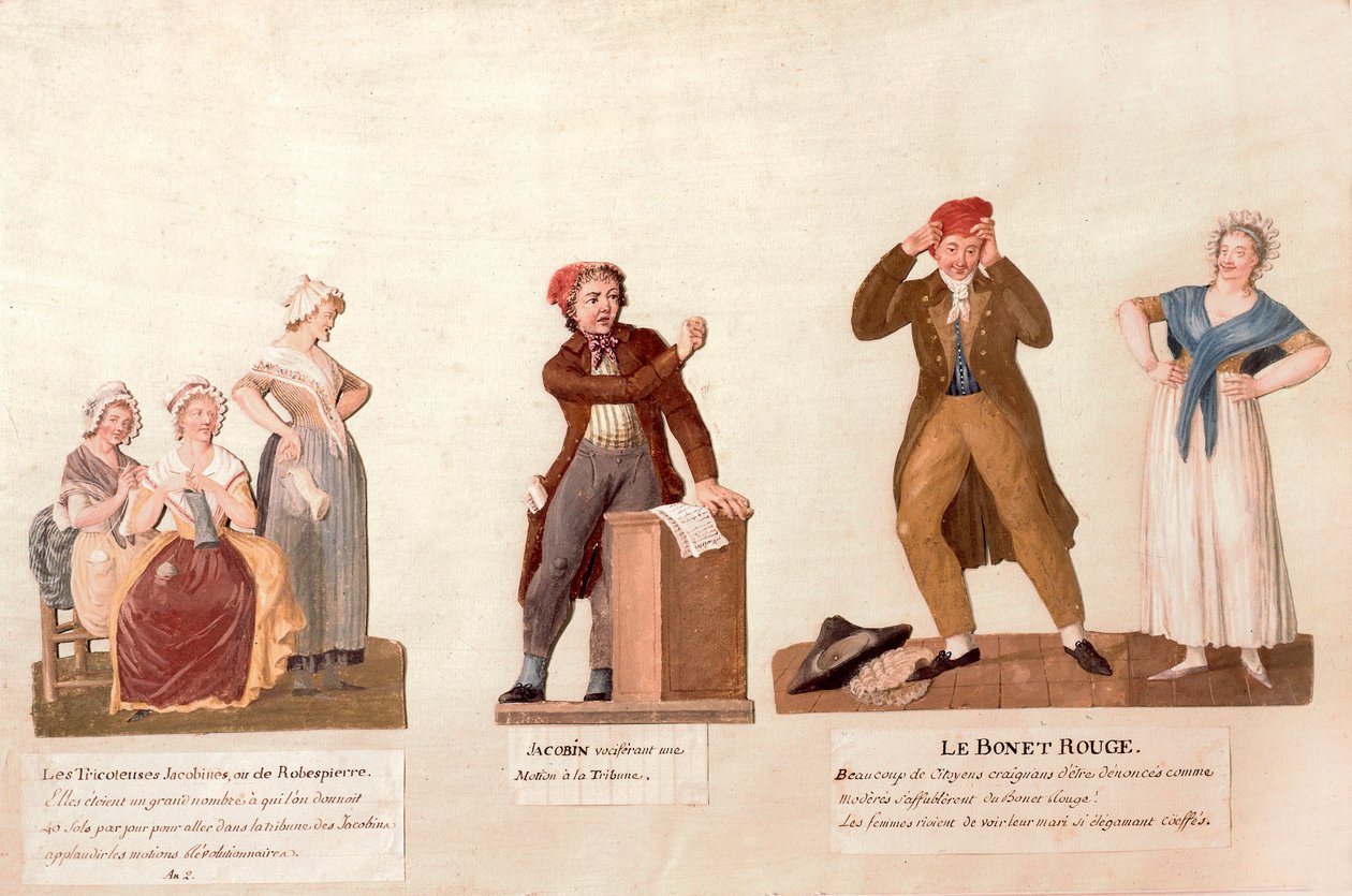 I maglieristi giacobini, un giacobino e il berretto rosso da Lesueur Brothers