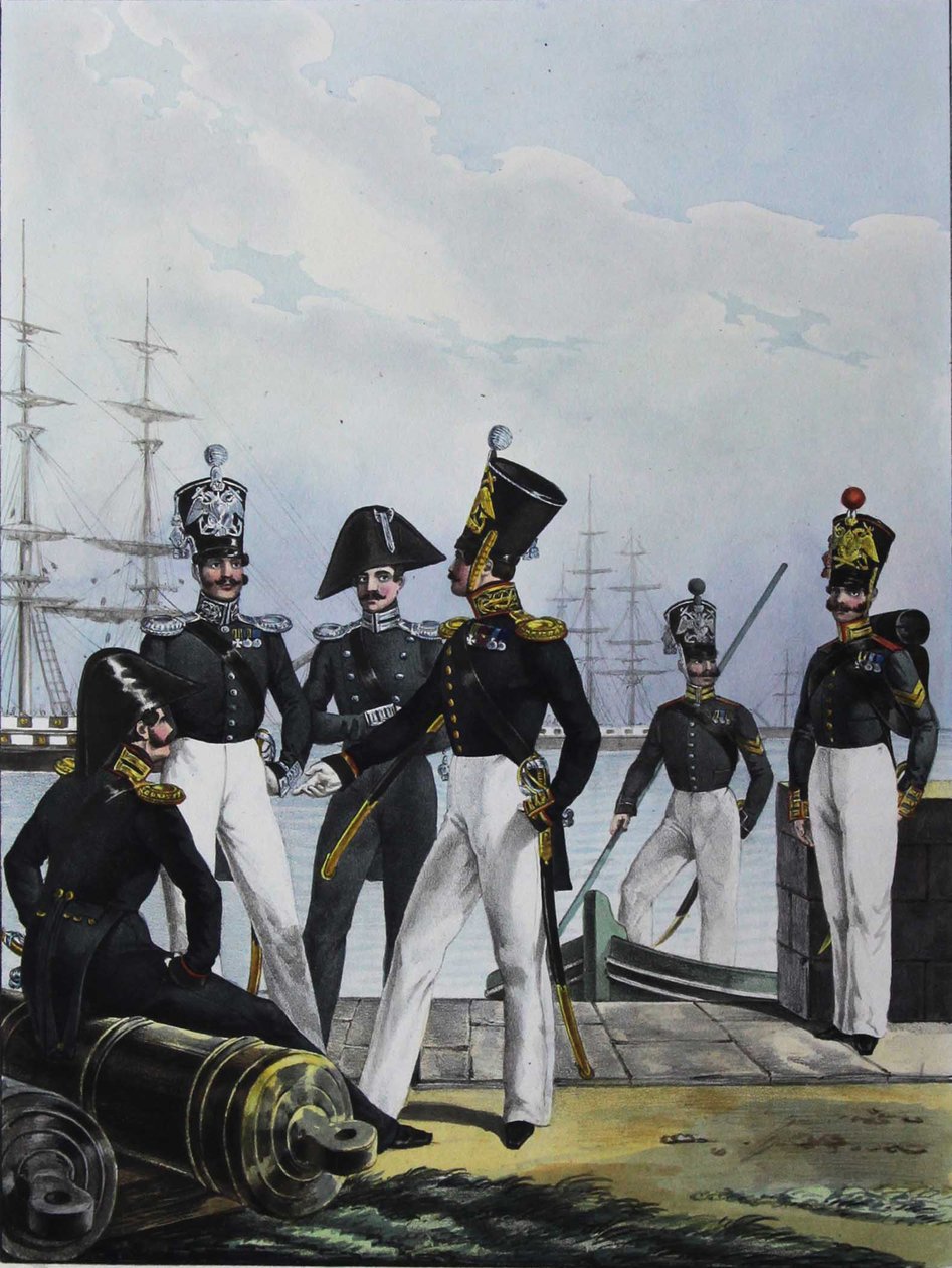 La Compagnia di Artiglieria delle Guardie e la Compagnia di Carico delle Guardie, 1829 da Lev Alexandrovich Belousov