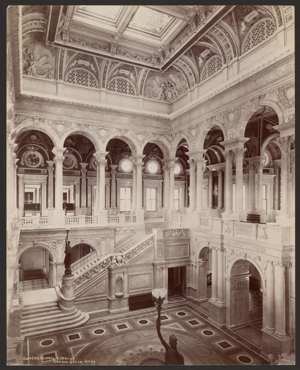 Biblioteca del Congresso: Sala della Grande Scala da Levin C. Hardy