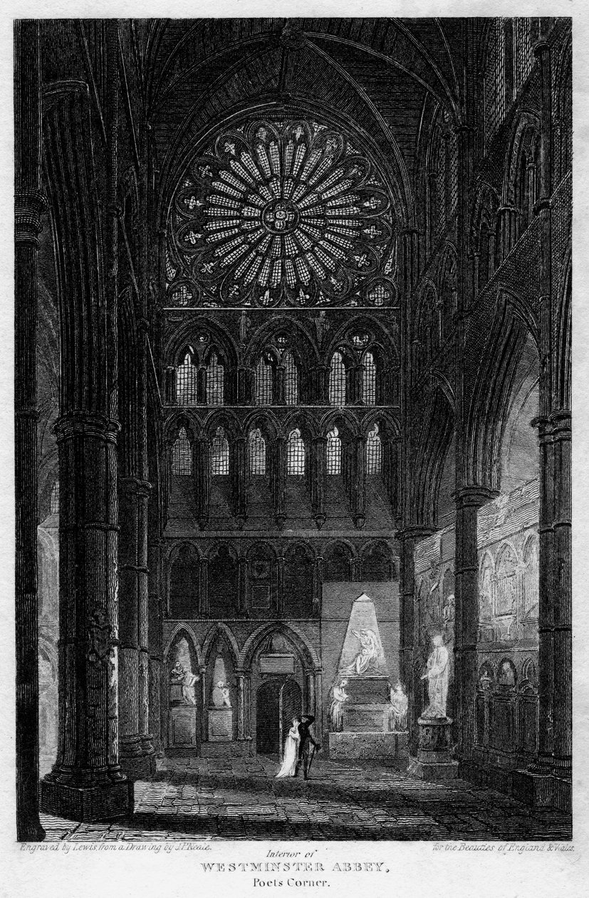 Poets Corner, Abbazia di Westminster, Londra, 1815 da Lewis