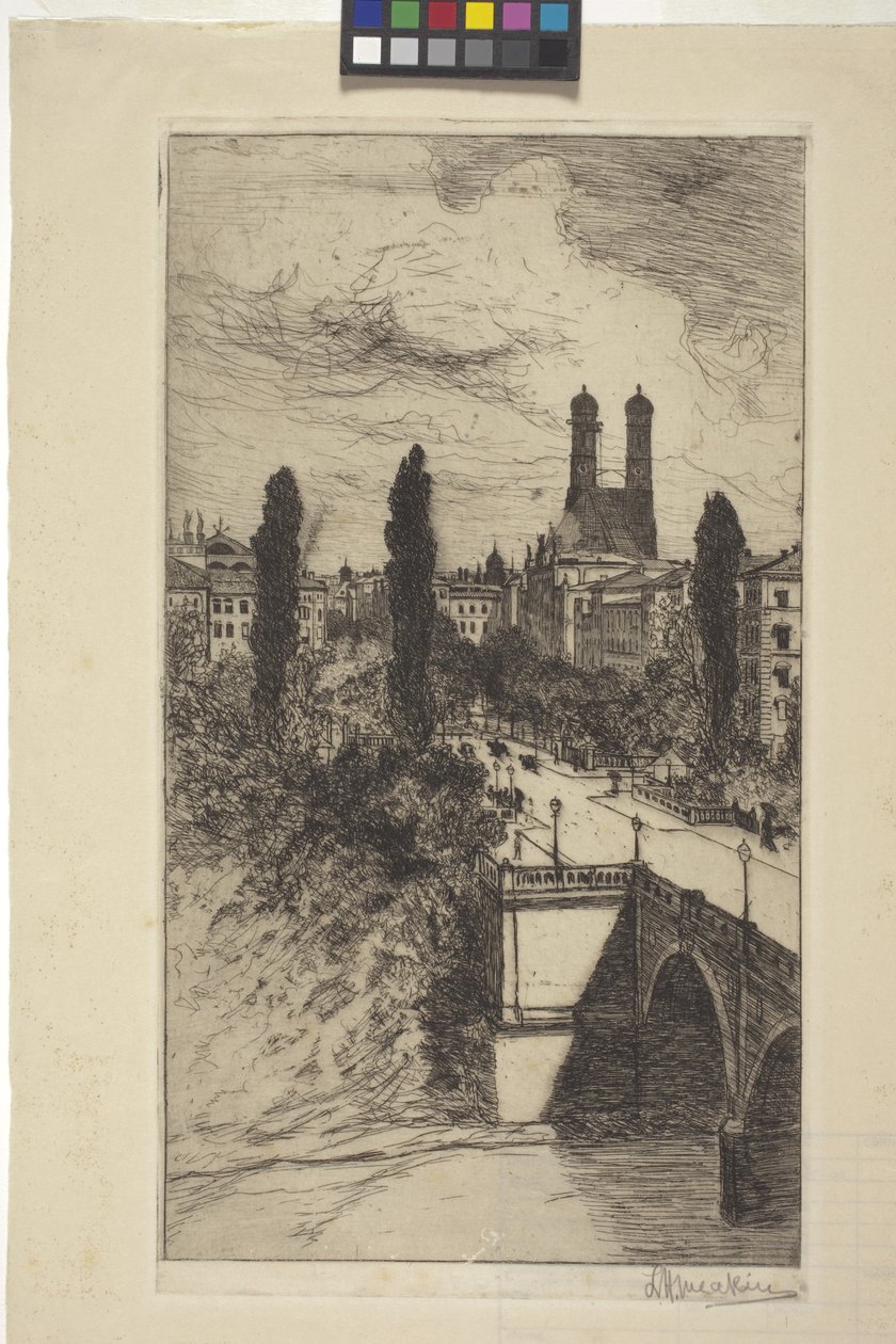 Maximilianstrasse e Frauenkirche, Monaco, Baviera da Lewis Henry Meakin