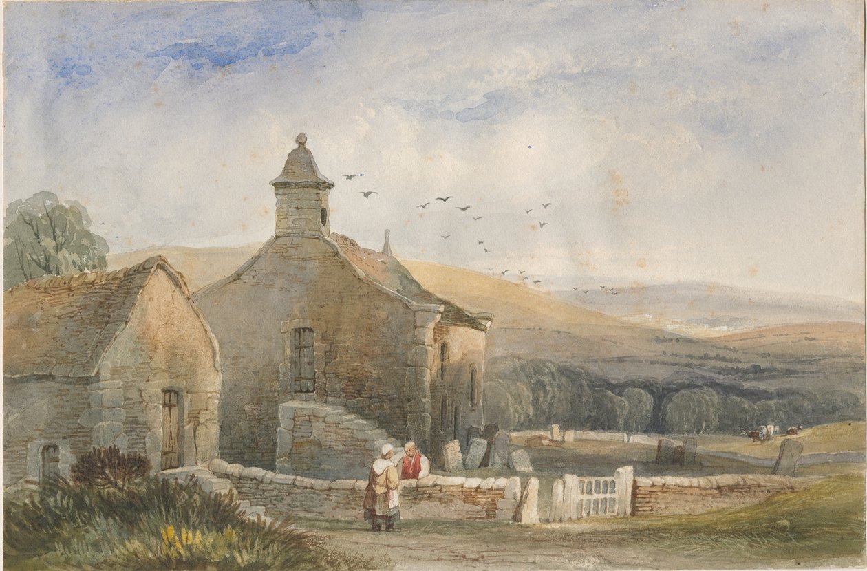 Cappella di Elkstone: acquerello, nd [?XIX sec.] da Lewis John Wood