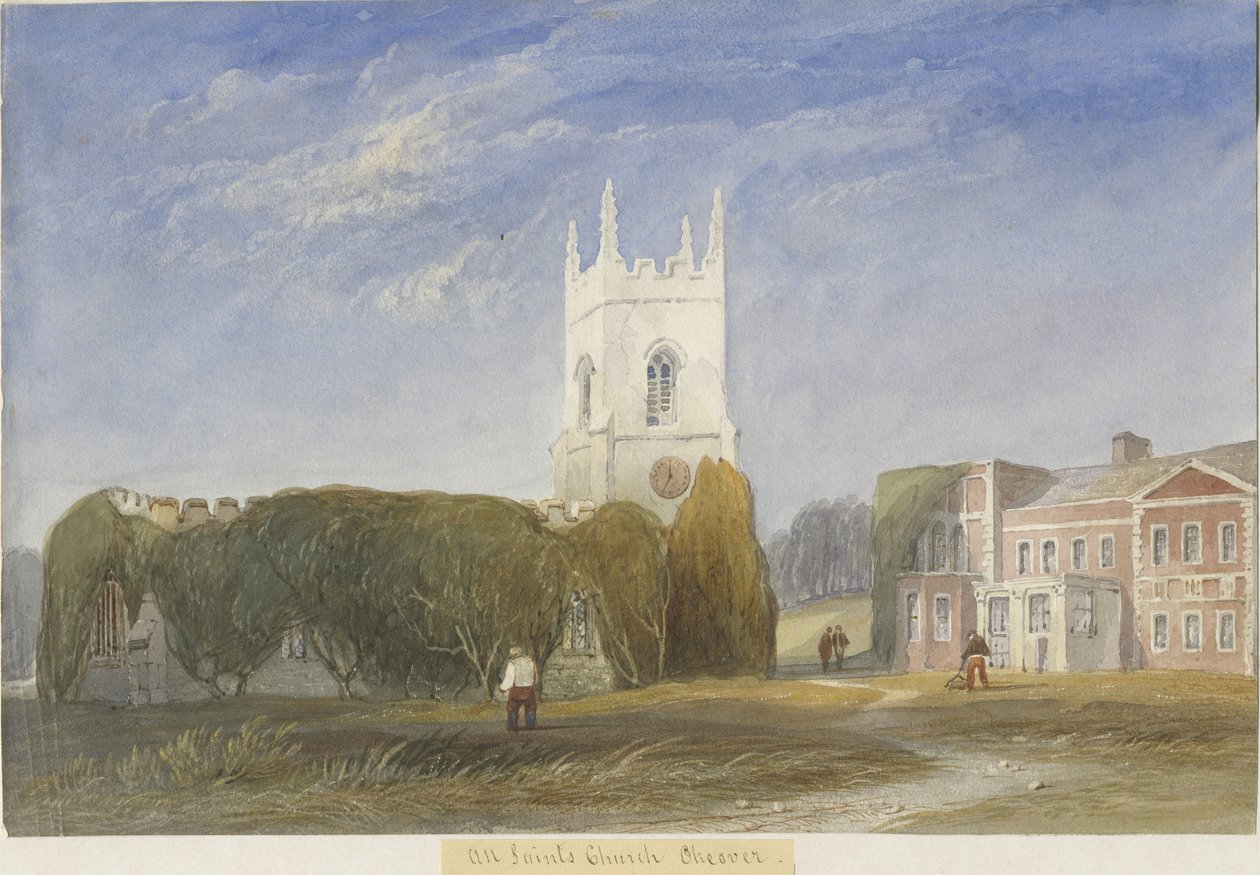 Chiesa di Okeover - "Tutti i Santi": acquerello, nd [c1830-1840] da Lewis John Wood
