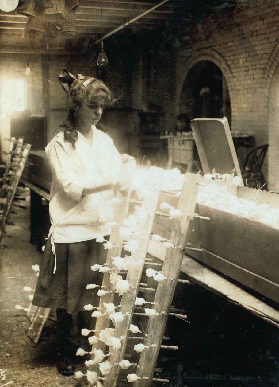 Margaret Ciampa, 14 anni, lavora presso la Boston Floral Supply Company di Boston, Massachusetts. da Lewis Wickes Hine