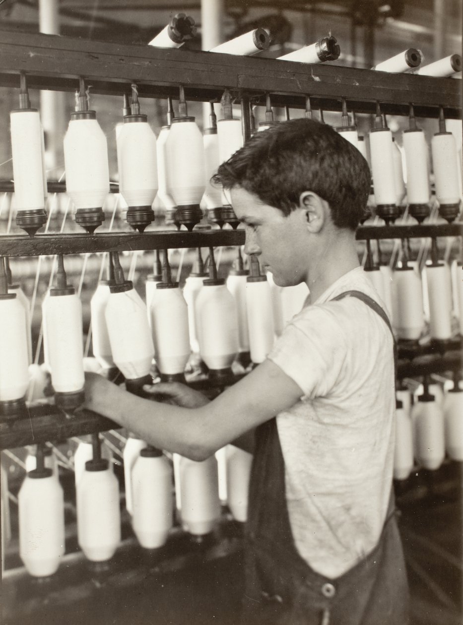 King Philip - Sala di filatura a mule da Lewis Wickes Hine