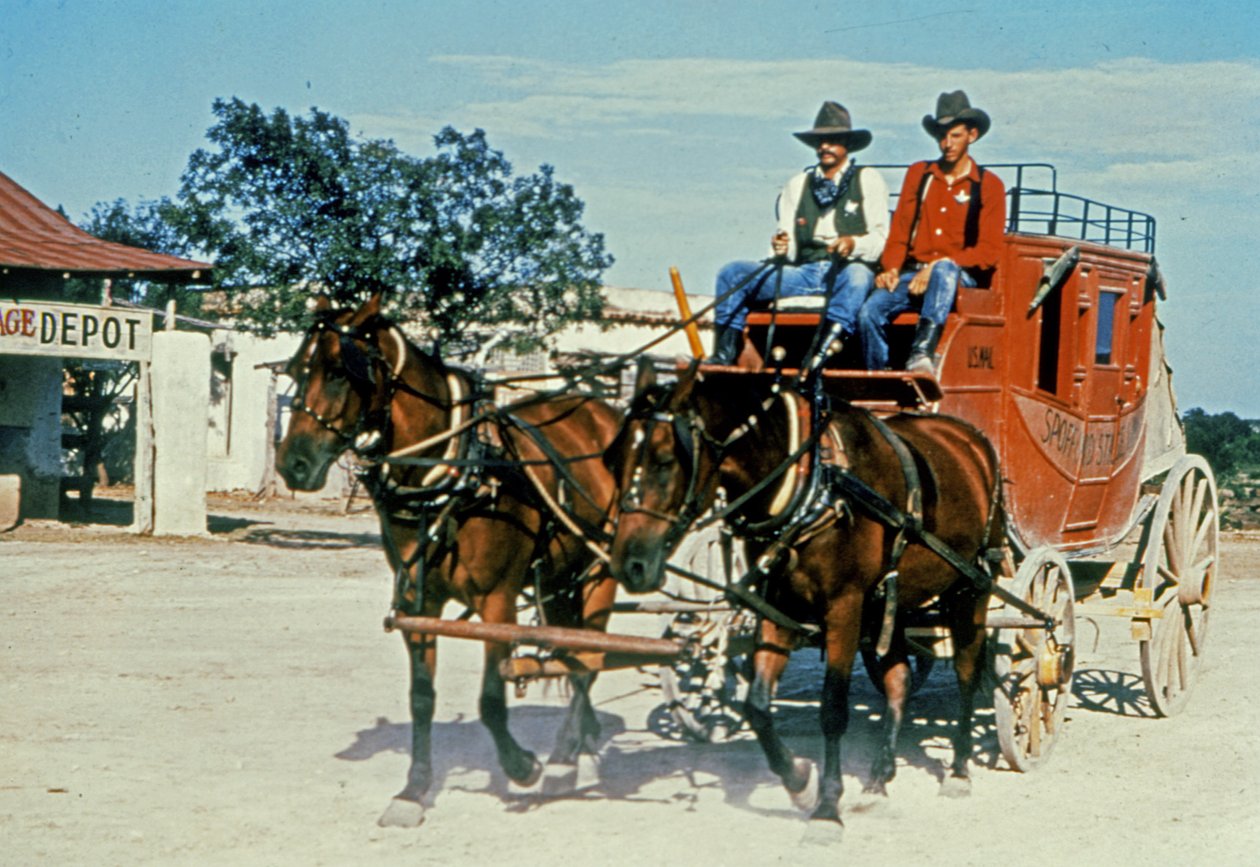 Una diligenza restaurata ad Alamo Village, Bracketville, Texas da Unbekannt Unbekannt