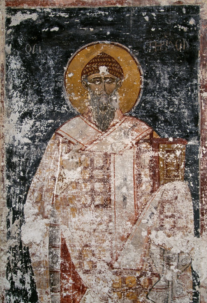 Apostolo, affresco nella chiesa bizantina dei Santi Apostoli nell