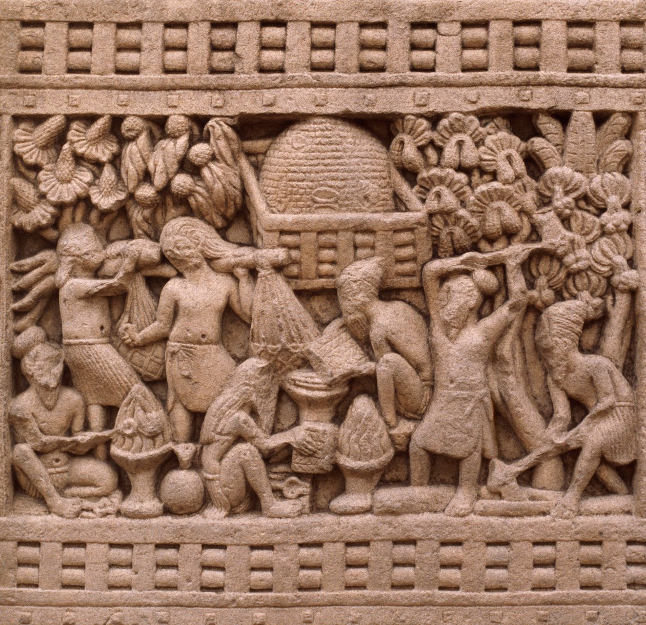 Dettaglio del lato est dello Stupa I a Sanchi da Unbekannt Unbekannt