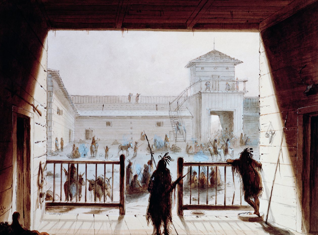 Fort Laramie, di Alfred Jacob Miller (1810-1874), acquerello, USA da Unbekannt Unbekannt