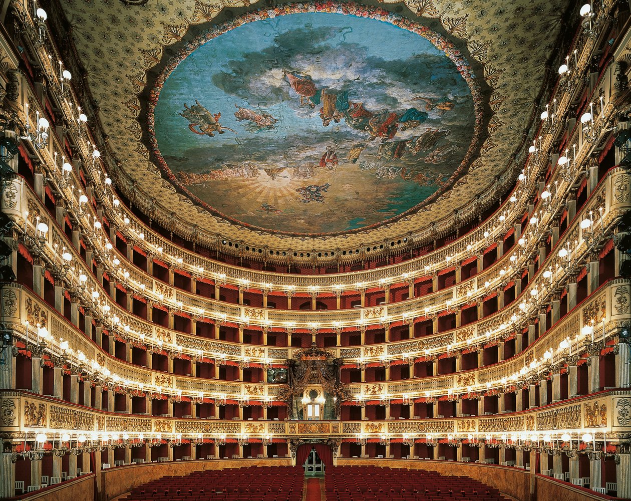 Vista interna del palco del Teatro San Carlo di Napoli da Unbekannt Unbekannt