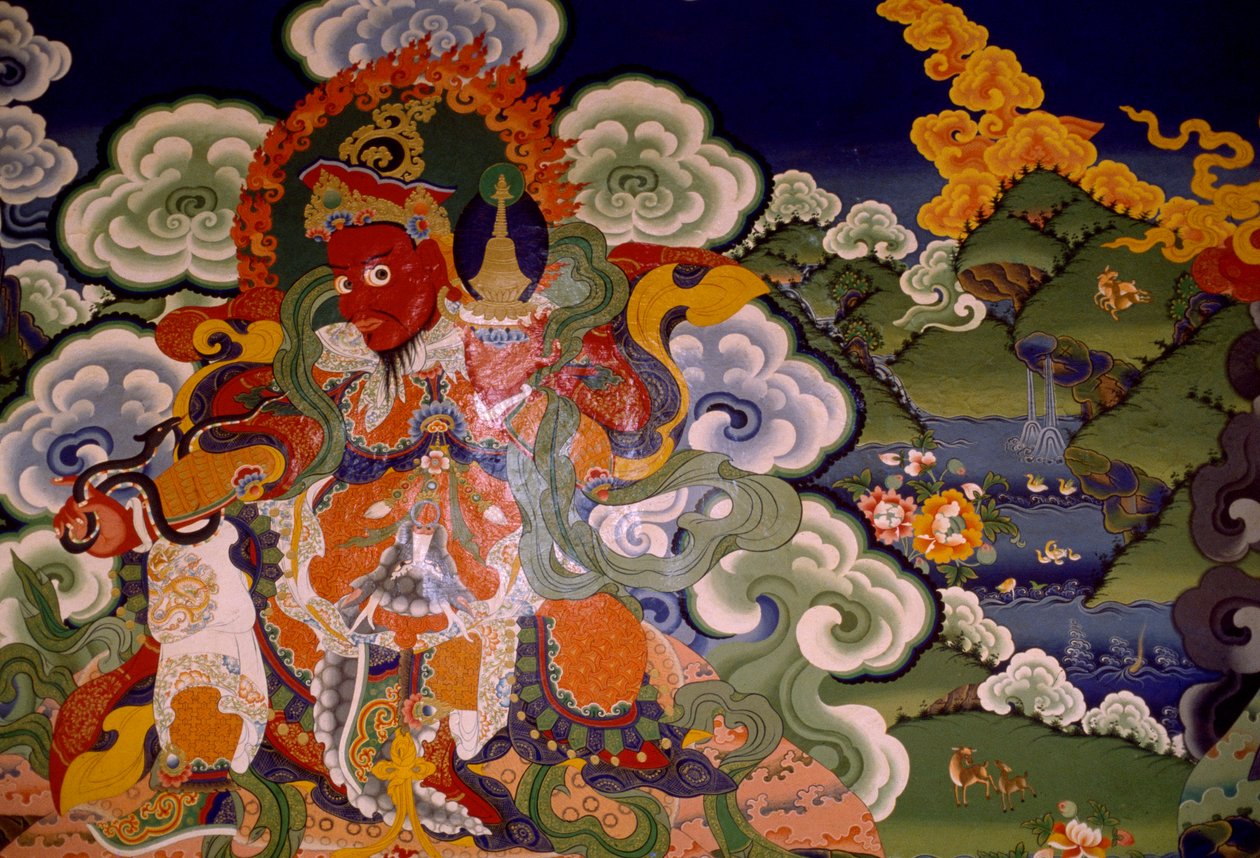 Affresco del Monastero Lamaista di Lamayuru, Laddakh, India da Unbekannt Unbekannt