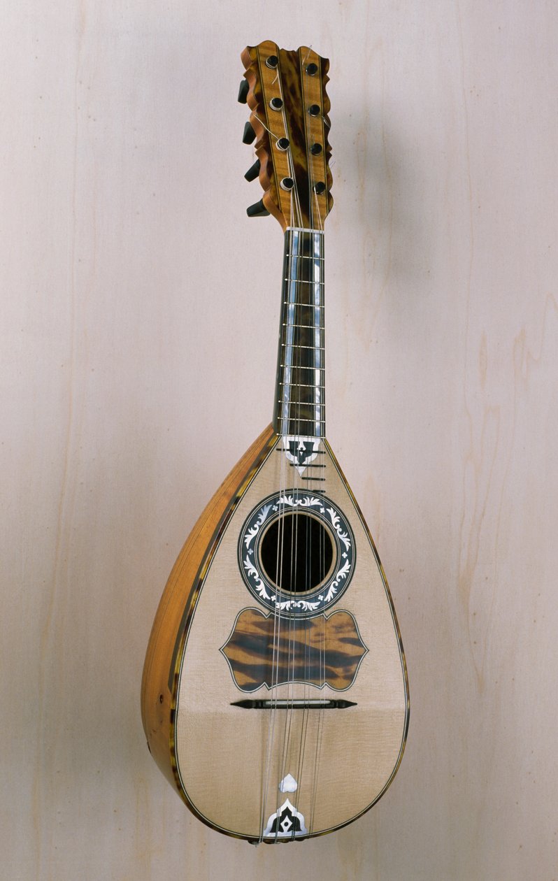 Mandolino napoletano, strumento musicale costruito nella bottega del liutaio Pasquale Scala a Praiano, Campania, Italia, XX secolo da Unbekannt Unbekannt