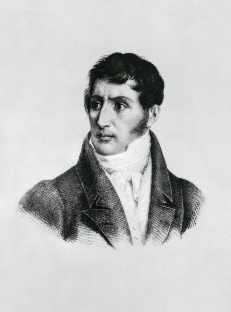 Ritratto di Alessandro Manzoni (1785-1873), scrittore, poeta e drammaturgo italiano, incisione da Unbekannt Unbekannt