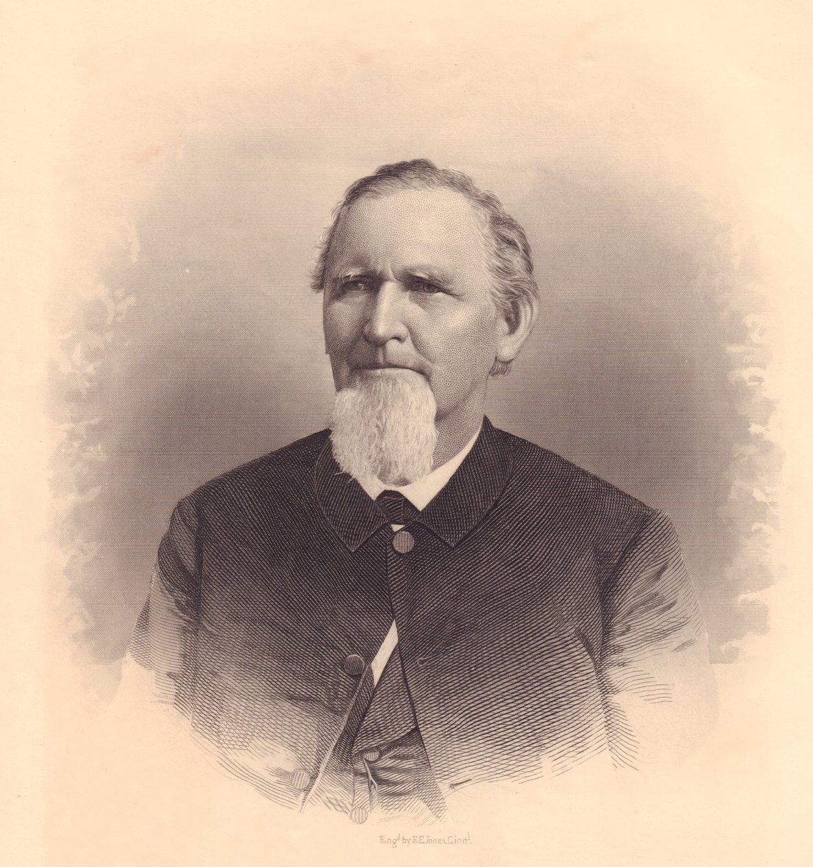 Ritratto del clero metodista americano John L Smith, incisione di FE Jones, circa 1870 da Unbekannt Unbekannt