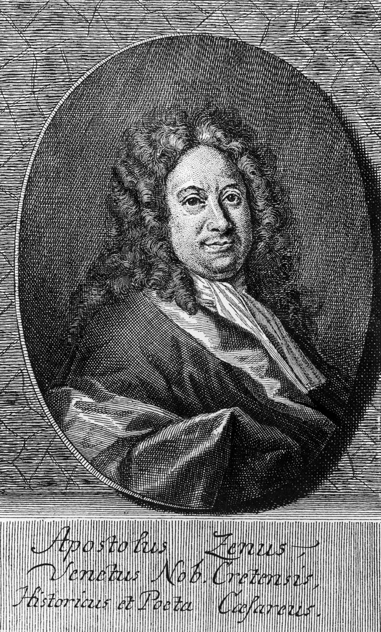 Ritratto di Apostolo Zeno, poeta, librettista, giornalista e letterato italiano, incisione da Unbekannt Unbekannt