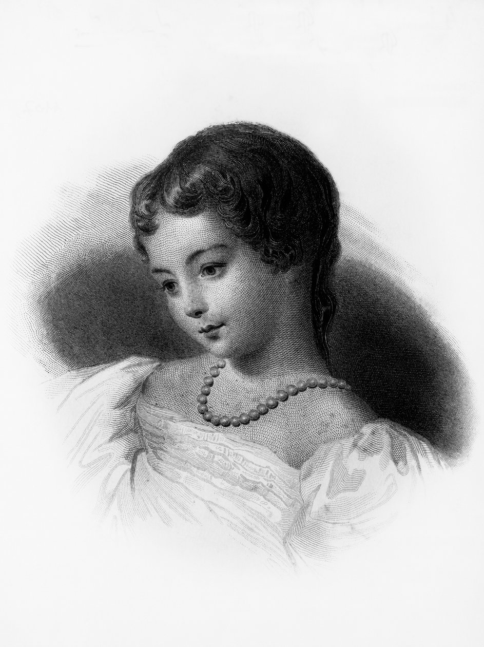 Ritratto di Augusta Ada Byron, Contessa di Lovelace, matematica e scrittrice inglese, considerata la prima programmatrice di computer, incisione da Unbekannt Unbekannt