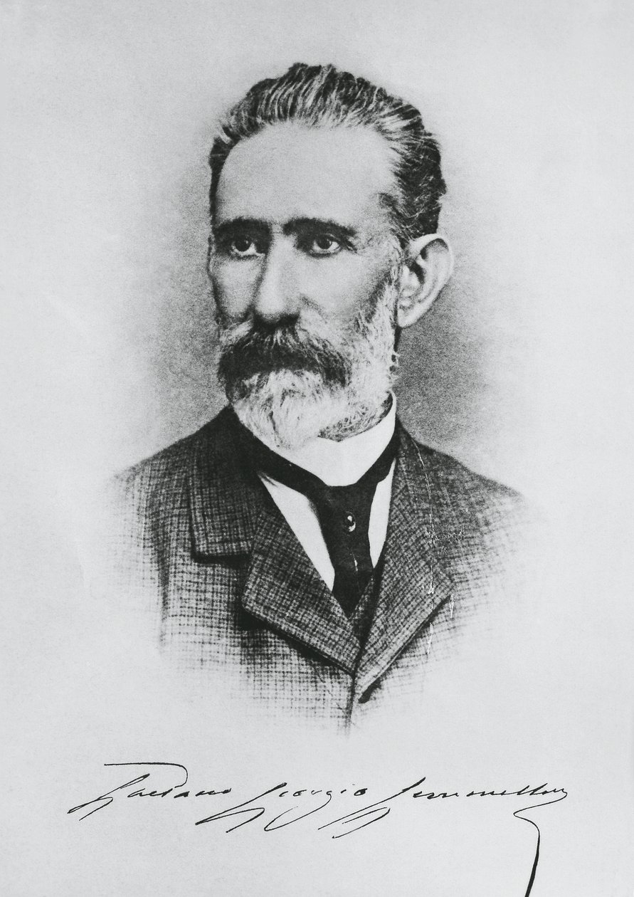 Ritratto di Gaetano Giorgio Gemmellaro (1832-1904), geologo, paleontologo e politico italiano, incisione da Unbekannt Unbekannt