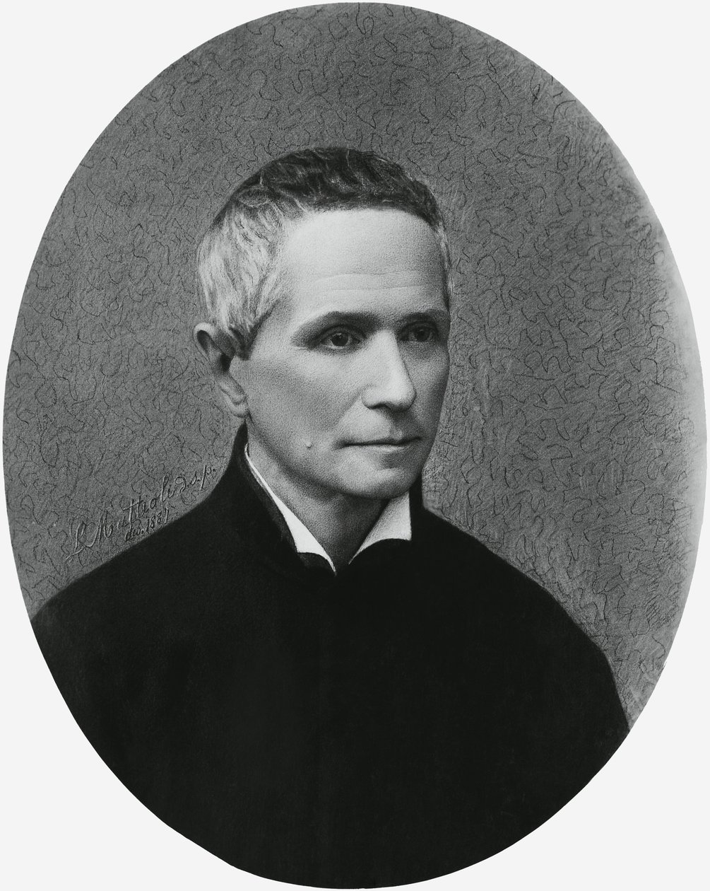 Ritratto di Giulio Isdegerde Cecchi, noto come padre Filippo Cecchi (1822-1887), fisico, meteorologo e inventore italiano, incisione da Unbekannt Unbekannt