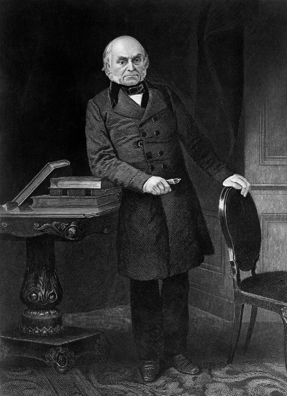 Ritratto di John Quincy Adams (1767-1848), politico e diplomatico americano, 6º Presidente degli Stati Uniti dal 1825 al 1829, incisione da Unbekannt Unbekannt