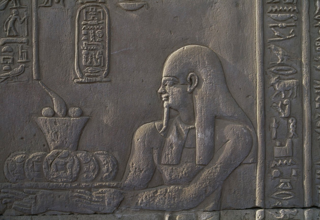 Rilievo raffigurante un donatore, Tempio di Kom Ombo, Egitto, civiltà egizia, dinastia tolemaica, II-I secolo a.C. da Unbekannt Unbekannt