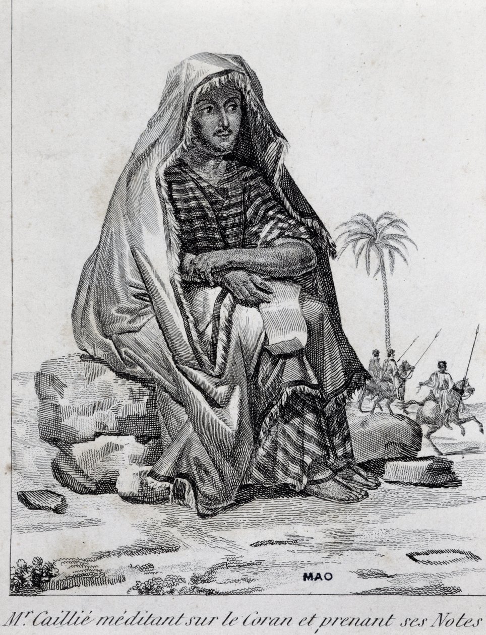 Rene Caillie (1799-1838), esploratore in abiti arabi, meditando sul Corano da Unbekannt Unbekannt