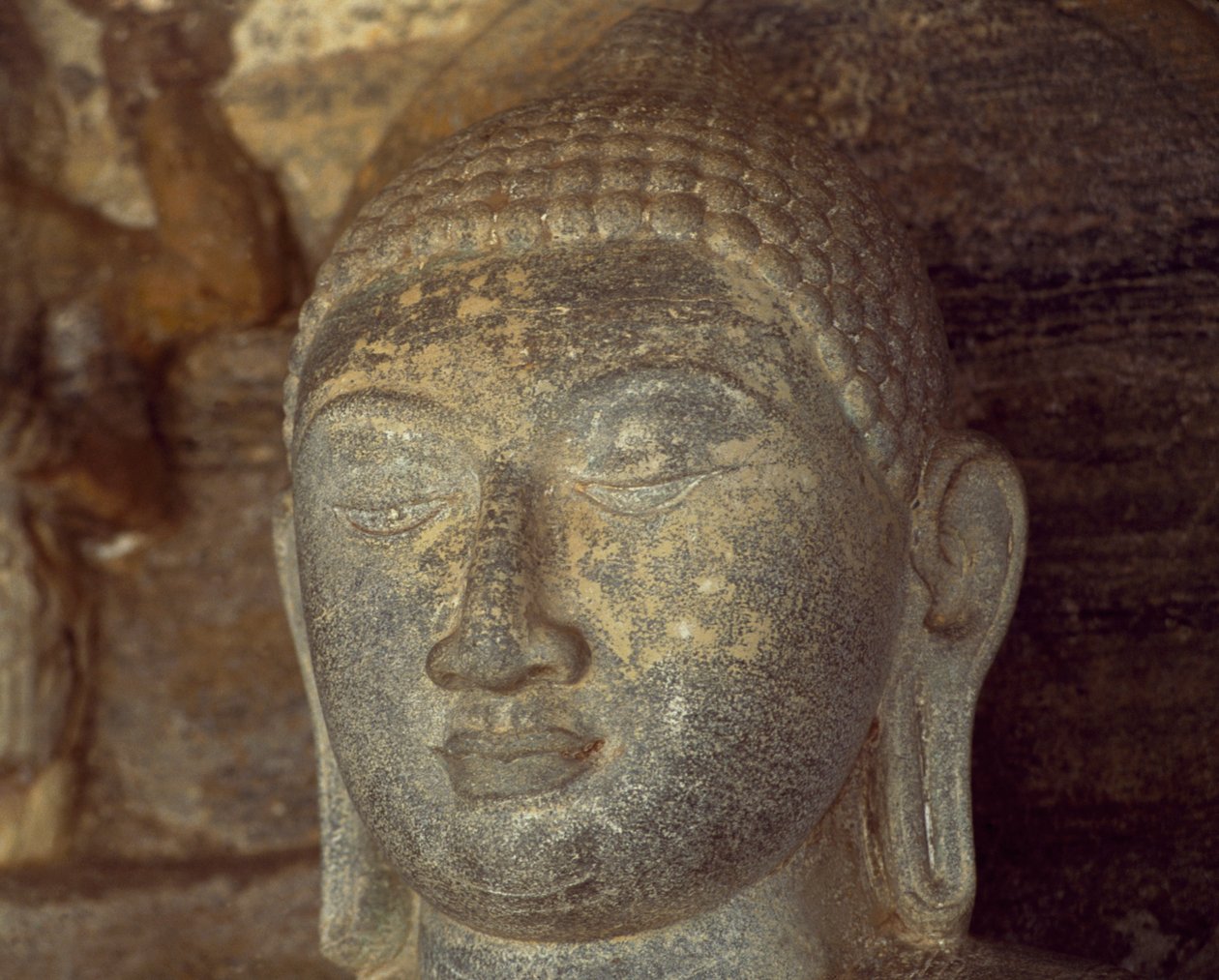 Sri Lanka, Polonnaruwa, dettaglio della statua del Buddha di Gal Vihara (Patrimonio dell