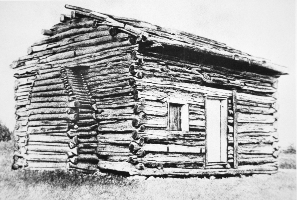 La capanna di tronchi in cui nacque Abraham Lincoln da Unbekannt Unbekannt