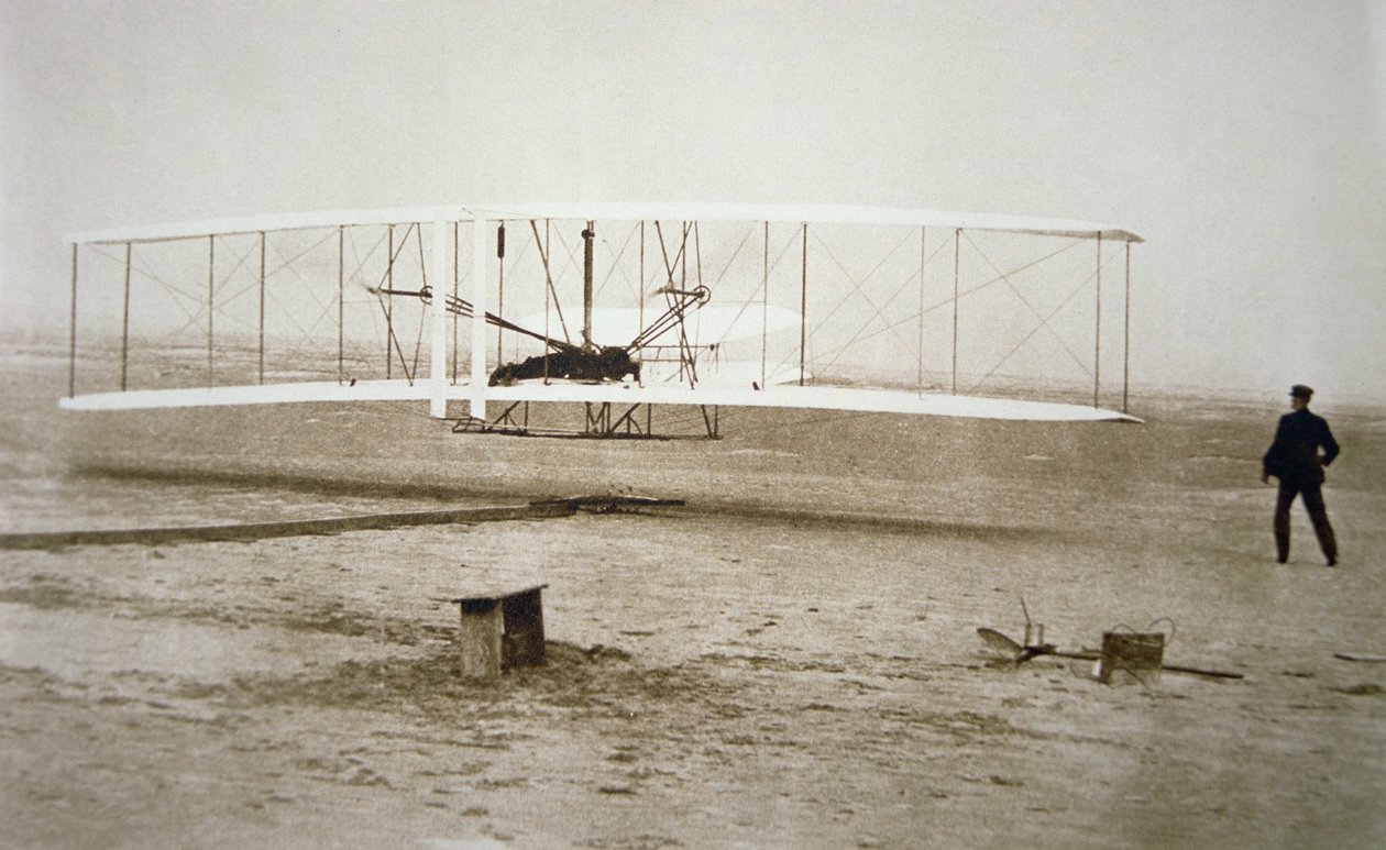 I fratelli Wright effettuano il loro primo volo motorizzato da Unbekannt Unbekannt