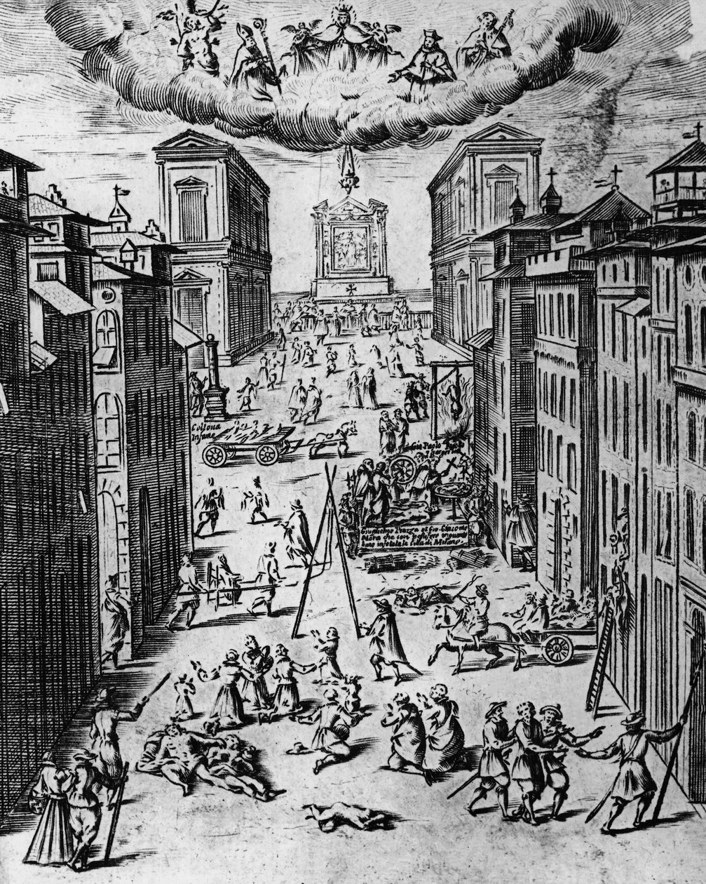 La peste a Milano nel 1630, incisione, Italia da Unbekannt Unbekannt