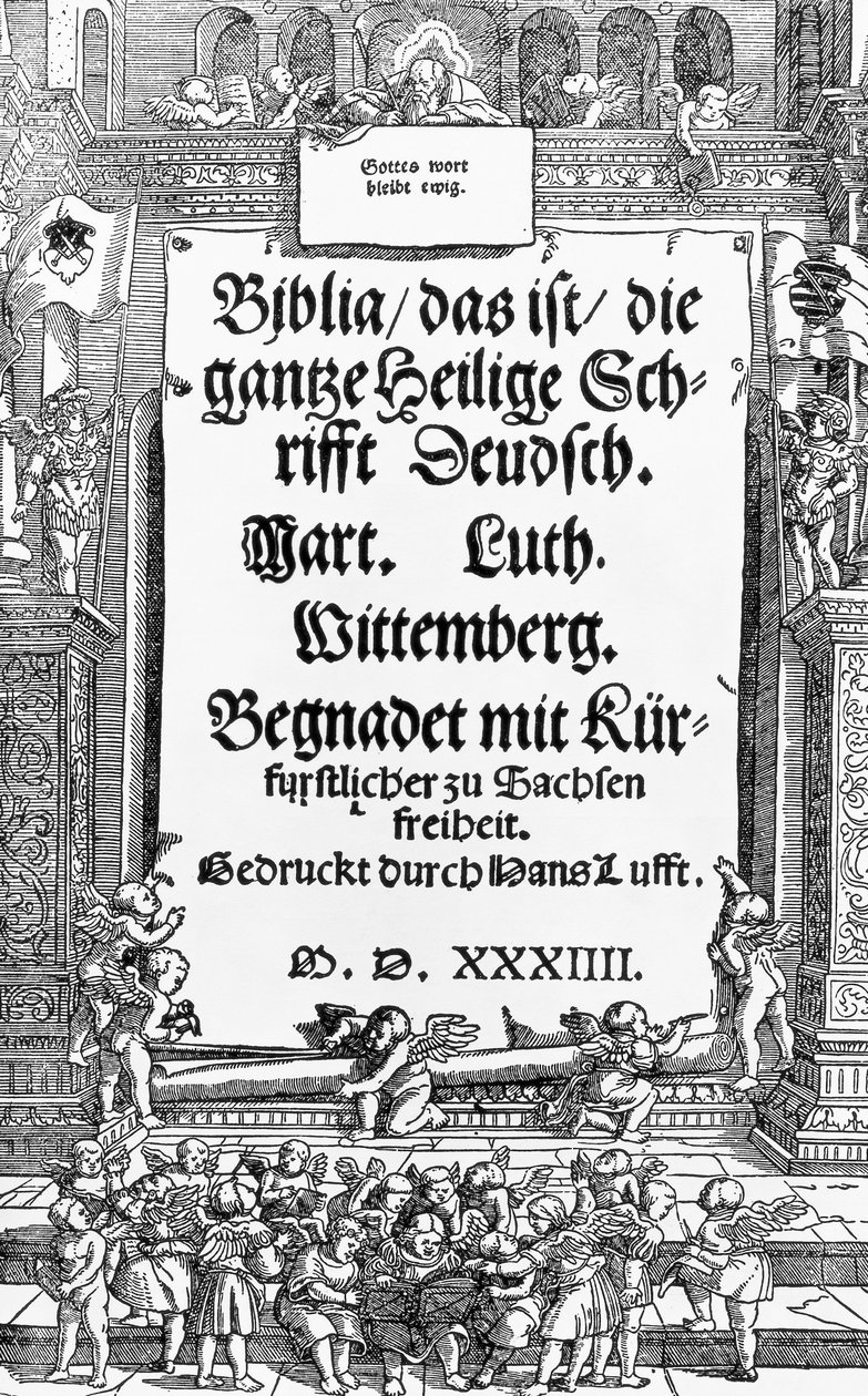 Pagina del titolo della Bibbia di Martin Lutero da Unbekannt Unbekannt