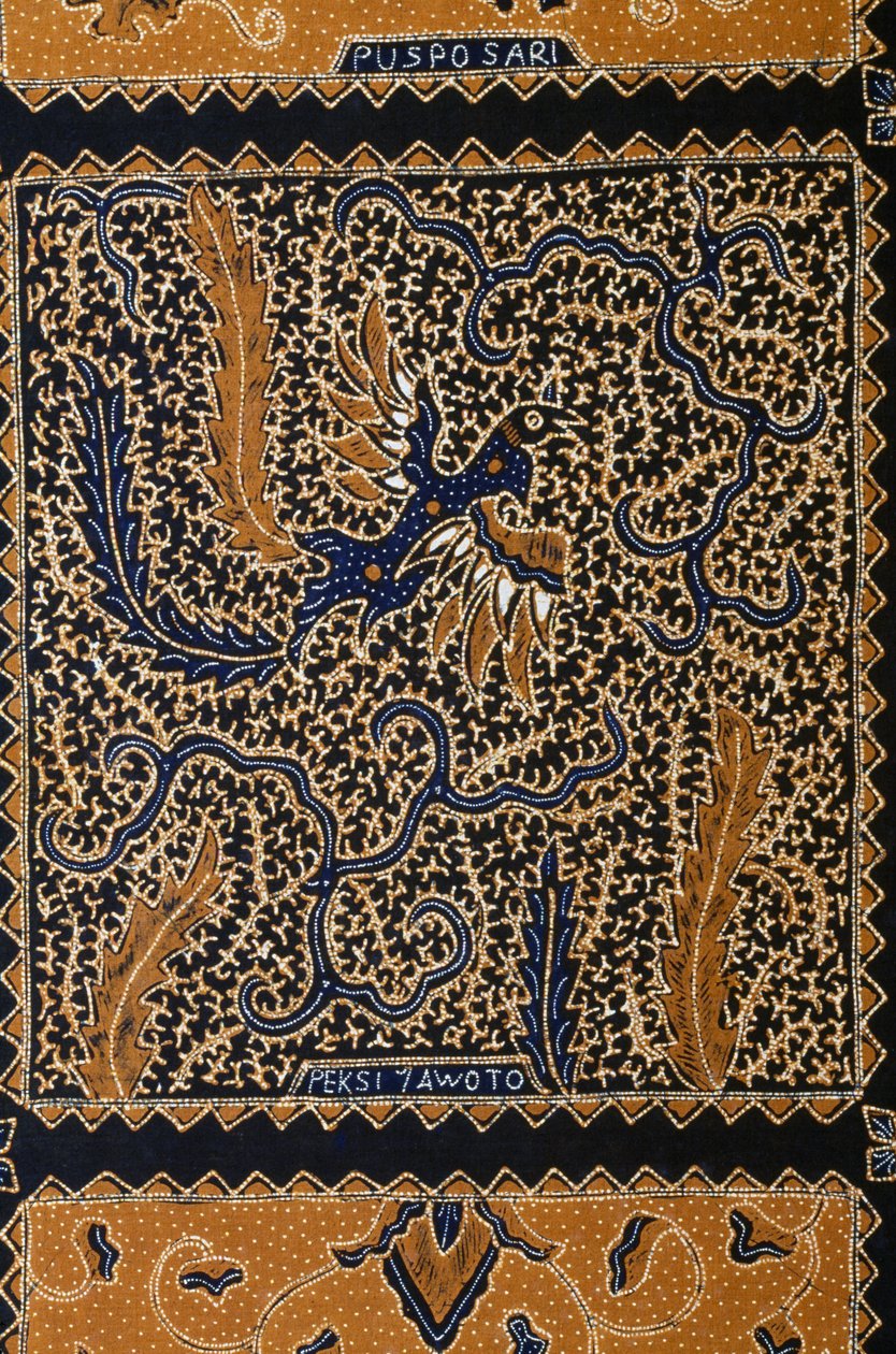 Design tradizionale batik chiamato peksi yawoto, Surakarta, Giava, Indonesia (dettaglio) da Unbekannt Unbekannt
