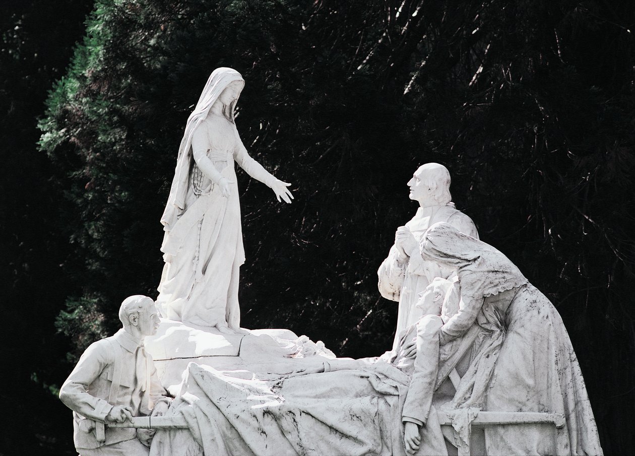 Vergine che guarisce un malato, gruppo scultoreo Salus Infirmorum da Unbekannt Unbekannt