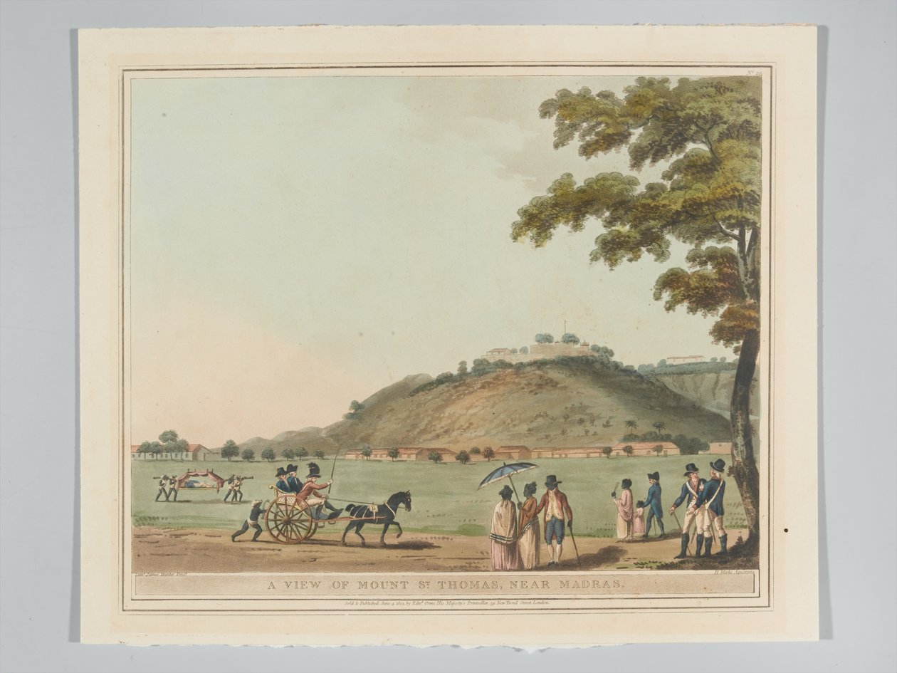 Veduta del Monte Thomas vicino a Madras, inciso da H. Merke da Lieutenant James (after) Hunter