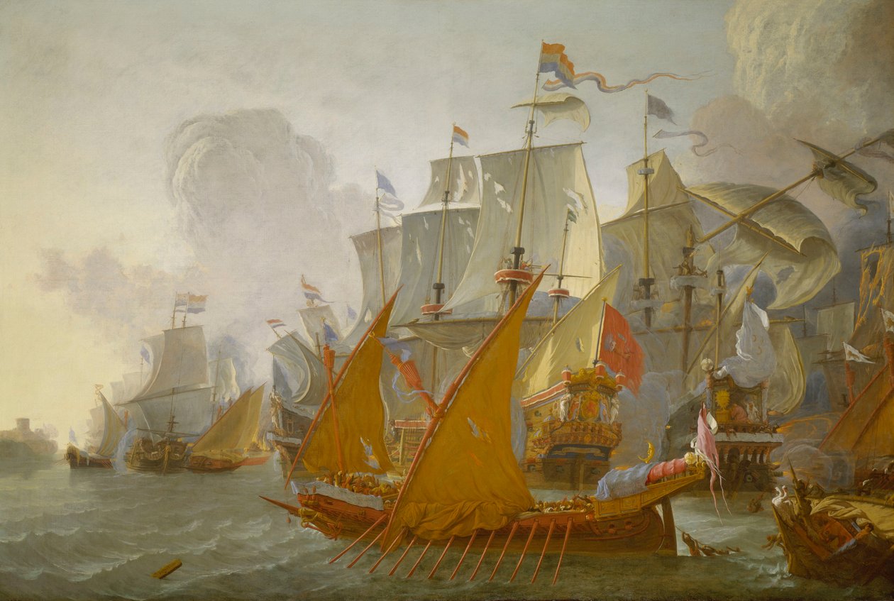 Azione tra la flotta olandese e i pirati barbareschi, c.1670 da Lieve Verschuier