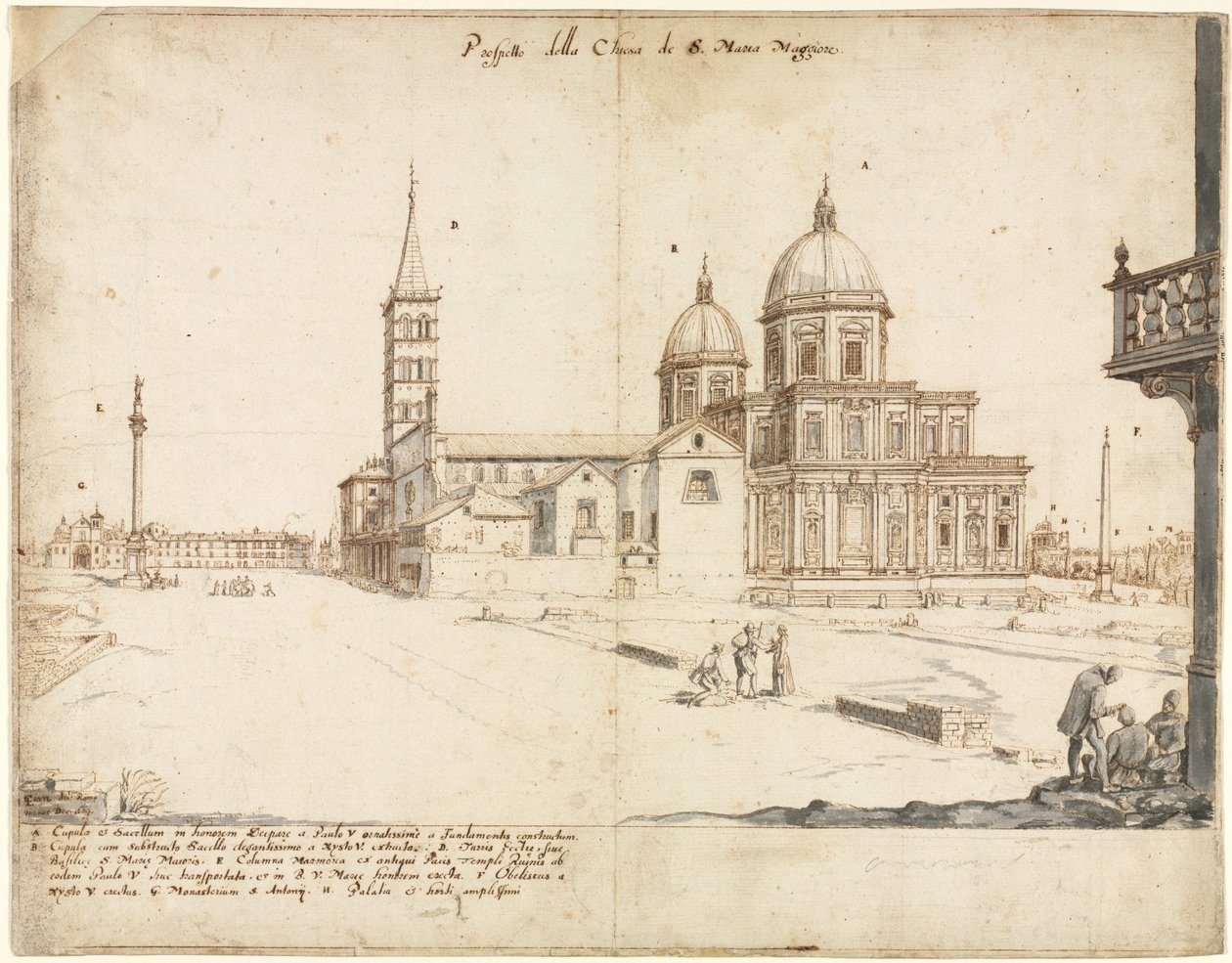 Diciotto Vedute di Roma: La Basilica di Santa Maria Maggiore da Lievin Cruyl