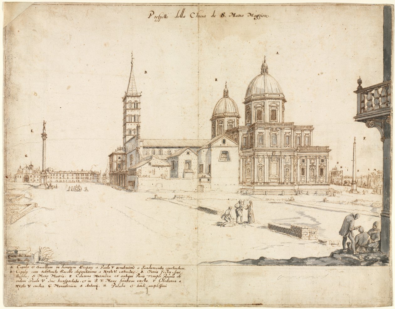 Diciotto Vedute di Roma: La Basilica di Santa Maria Maggiore, 1664 da Lievin Cruyl